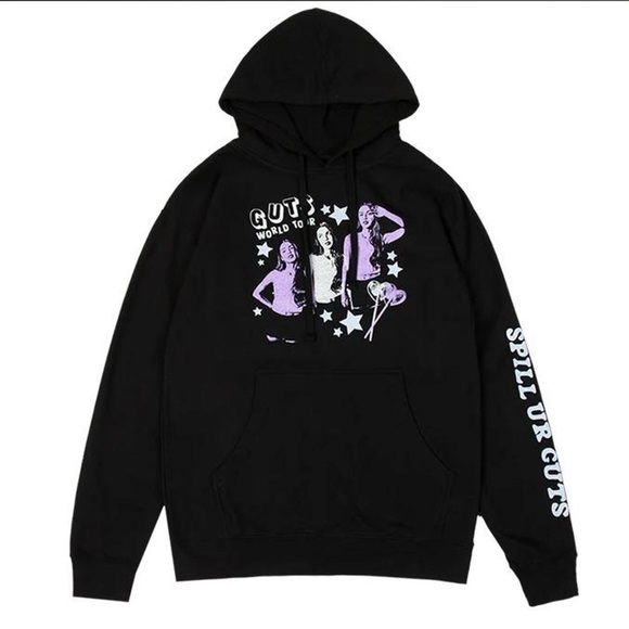 Guts World tour Olivia Rodrigo hoodie sweatshirt. Black, purple white. L - Picture 4 of 5